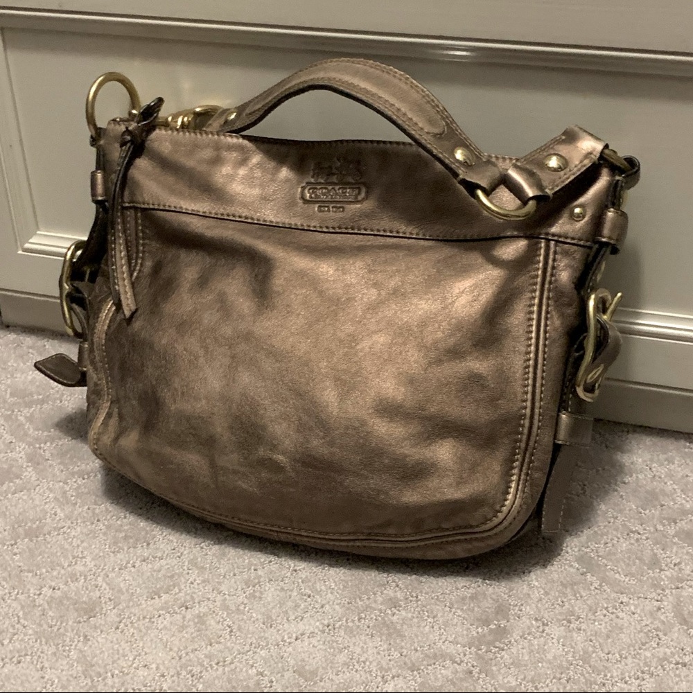 Coach metallic bronze hobo style shoulder bag
